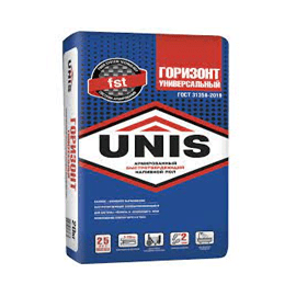 Юнис Наливной пол "Горизонт Универсальный" быстротверд. 25 кг (48 шт/пал) от 3 мм. до 100мм.