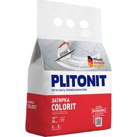 PLITONIT Colorit затирка между всеми типами плитки (1,5-6мм) БЕЛАЯ-2 кг