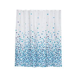 Занавеска (штора) Mozaic для ванной комнаты тканевая 180х180 см., цвет синий