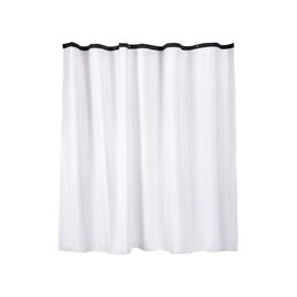 Занавеска (штора) Outlook для ванной комнаты тканевая 240х200 см., цвет белый и черный