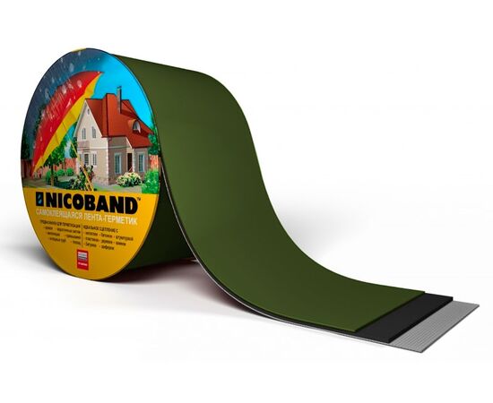 NICOBAND Самоклеющаяся герметизирующая лента, цвет зеленый, длина 3м., ширина 7.5 см.