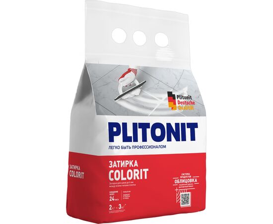 PLITONIT Colorit затирка между всеми типами плитки (1,5-6мм) БЕЛАЯ-2 кг