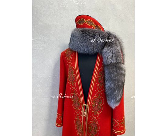Башкирский национальный костюм "Елян + шапка "Салават". Национальный халат Зелян и шапка бурек