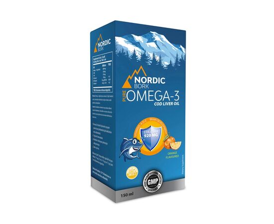 NORDIC BORK, Омега-3 из жира печени трески, жидкость, 150 мл