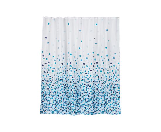 Занавеска (штора) Mozaic для ванной комнаты тканевая 180х180 см., цвет синий