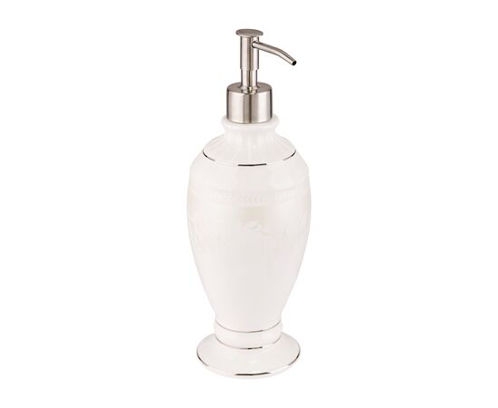 Дозатор для жидкого мыла Elegance, 9,7х9,7х20 см., цвет белый