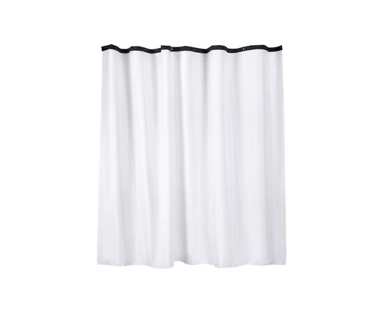 Занавеска (штора) Outlook для ванной комнаты тканевая 240х200 см., цвет белый и черный